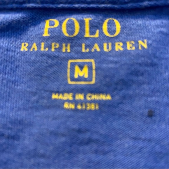Polo Ralph Lauren Blue Long Sleeve with Orange Logo Medoum - Picture 3 of 3
